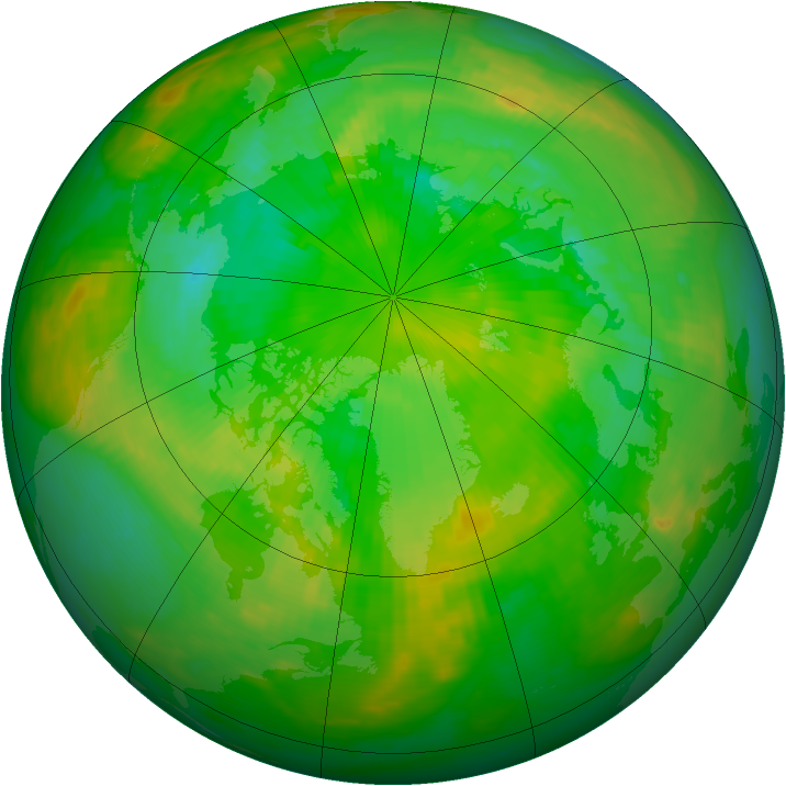 Arctic ozone map for 04 July 1989